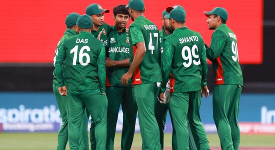 Bangladesh were off to a strong start in the match as Hasan Mahmud dismissed Indian captain Rohit Sharma cheeply on 2. India were 11/1. (Image: AP) Bangladesh were off to a strong start in the match as Hasan Mahmud dismissed Indian captain Rohit Sharma cheeply on 2. India were 11/1. (Image: AP)