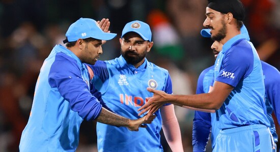 Liton Das' wicket opened the flood gates as Bangladesh from a 68/0 were then reeling at 108/6. Arshdeep Singh and Hardik Pandya ripped apart the Bangladesh middle order picking two wickets each. (Image: AP) Liton Das' wicket opened the flood gates as Bangladesh from a 68/0 were then reeling at 108/6. Arshdeep Singh and Hardik Pandya ripped apart the Bangladesh middle order picking two wickets each. (Image: AP)