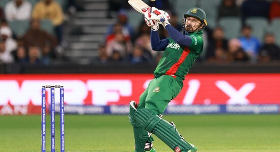 Lower down the batting order Nurul Hasan scored quick runs to take the match right down the wir Bangladesh needed 20 runs off the final 6 balls of their innings. (Image: AP) Lower down the batting order Nurul Hasan scored quick runs to take the match right down the wir Bangladesh needed 20 runs off the final 6 balls of their innings. (Image: AP)