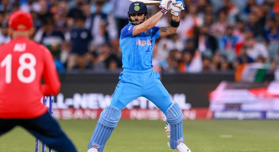 With Rohit and Rahul failing at the top of the order, Virat Kohli stepped up to score runs for the tam once again in this World Cup. Kohli was slow at the start but then accelerated to notch his fourth half century of the tournament. (Image: AP)