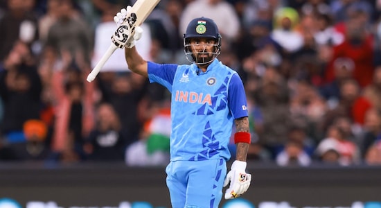 Rohit's early wicket spured his opening partner KL Rahul. Rahul came into the match on the back of poor scores in the first three matches of the World Cup. Rahul stepped up and punished Bangladesh bowlers for cleaners as he blasted his way to half-century, Rahul go out soon after bringing his fifty with India's score reading 78/2. (Image: AP)