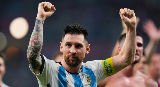 No.3 | Lionel Messi | Team: Argentina | Matches Played: 4 | Goals scored: 3 | Assists: 1 | Goals per 90: 0.75 | Goal Conversion: 18% | Shot Accuracy: 59% (Image: AP)