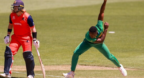 The Netherlands and South Africa locked horns in a Group 2 match of the Super 12 stage of the ICC T20 World Cup 2022 at the Adelaide Oval on Sunday. The Netherlands were already out of contention for a semi-final berth but South Africa needed to win the match to qualify for the next round. South African captain Temba Bavuma won the toss and elected to field first. (Image: AP)