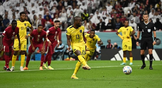 Valencia calmly slotted the ball into the bottom right corner after sending the keeper the wrong way to open the scoring. The goal also meant Valencia became Ecuador’s all-time leading scorer at the World Cup with four goals to his name. (Image: Reuters) 