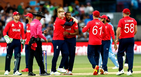 3. England beat India at the T20 World Cup! | Pre-tournament favorites India did not know what hit them in the semi-final of the ICC Men's T20 World Cup 2022. The Men in Blue were in scintillating form during the group stage of the tournament during which they won four out of five games, including a thrilling victory over arch-rivals and neighbours Pakistan. However, England shrugged off a slow start to the tournament to storm into the finals, beating India by ten wickets in the semis. Jos Butler and Alex Hayes displayed top-notch batting skills to maul the Men in Blue with four overs to spare. The English won the crucial toss and chose to bowl and batted beautifully to break a billion Indian hearts. (Image: Twitter-T20 World Cup) 3. England beat India at the T20 World Cup! | Pre-tournament favorites India did not know what hit them in the semi-final of the ICC Men's T20 World Cup 2022. The Men in Blue were in scintillating form during the group stage of the tournament during which they won four out of five games, including a thrilling victory over arch-rivals and neighbours Pakistan. However, England shrugged off a slow start to the tournament to storm into the finals, beating India by ten wickets in the semis. Jos Butler and Alex Hayes displayed top-notch batting skills to maul the Men in Blue with four overs to spare. The English won the crucial toss and chose to bowl and batted beautifully to break a billion Indian hearts. (Image: Twitter-T20 World Cup)