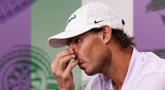 4. Nadal forced to pull out of Wimbledon! | Tennis legend Rafael Nadal, vying for his first-ever calendar slam, was forced to retire from Wimbledon due to an injury before the semi-final. Nadal emerged victorious after a thrilling five-set battle against American youngster Taylor Fritz in the quarter-final, winning the fifth set tie-break 10-4. However, the encounter aggravated his abdominal tear, resulting in a heart-wrenching withdrawal from the tournament. As the Spaniard retired from the competition, Australian Nick Kyrgios got a walk-over in the semi-final round and made it to his first Wimbledon final. (Image: Reuters) 4. Nadal forced to pull out of Wimbledon! | Tennis legend Rafael Nadal, vying for his first-ever calendar slam, was forced to retire from Wimbledon due to an injury before the semi-final. Nadal emerged victorious after a thrilling five-set battle against American youngster Taylor Fritz in the quarter-final, winning the fifth set tie-break 10-4. However, the encounter aggravated his abdominal tear, resulting in a heart-wrenching withdrawal from the tournament. As the Spaniard retired from the competition, Australian Nick Kyrgios got a walk-over in the semi-final round and made it to his first Wimbledon final. (Image: Reuters)