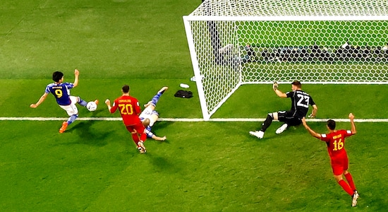 6. Ball in or out? A matter of perspective said VAR | Japan’s victory over Spain in the final group stage game was marred by controversy as VAR ruled a ball to be in using goal-line technology in the build-up to Japan’s second goal of the match. It was a matter of millimeters and perspective due to which the goal was allowed. The smallest part of the ball was on the line when it was pulled back by Japanese winger Kaoru Mitoma. He squared the ball to teammate Ao Tanaka who smashed it past Spain goalkeeper Unai Simon into the net. The on-field referee disallowed the goal after appeals from the Spanish players. However, a VAR check overturned his decision. According to the rules, the ball's entire curvature must cross the line to be declared out of play. The goal became the decider of the match and resulted in Germany’s shock exit from the competition, whereas Japan finished on top of the group. 6. Ball in or out? A matter of perspective said VAR | Japan’s victory over Spain in the final group stage game was marred by controversy as VAR ruled a ball to be in using goal-line technology in the build-up to Japan’s second goal of the match. It was a matter of millimeters and perspective due to which the goal was allowed. The smallest part of the ball was on the line when it was pulled back by Japanese winger Kaoru Mitoma. He squared the ball to teammate Ao Tanaka who smashed it past Spain goalkeeper Unai Simon into the net. The on-field referee disallowed the goal after appeals from the Spanish players. However, a VAR check overturned his decision. According to the rules, the ball's entire curvature must cross the line to be declared out of play. The goal became the decider of the match and resulted in Germany’s shock exit from the competition, whereas Japan finished on top of the group.