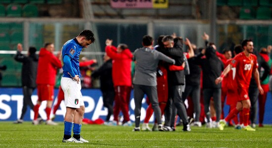 7. Italy fail to qualify for the World Cup... again! | The football faithful in Italy were engulfed by elation and jubilation when their nation lifted the UEFA Euro 2020 title. However, the elation turned to anger and frustration as the reigning European Champions failed to qualify for the 2022 FIFA World Cup in Qatar. This was the second consecutive time that Gli Azzurri failed to qualify for the mega event. The four-time World Champions were beaten by North Macedonia in their playoff game in Palermo. The Italians are the third-most successful nation at the grandest stage but the back-to-back playoff debacles in 2017 and 2022 have resulted in them being absent from football’s biggest stage for eight years. (Image: Reuters) 7. Italy fail to qualify for the World Cup... again! | The football faithful in Italy were engulfed by elation and jubilation when their nation lifted the UEFA Euro 2020 title. However, the elation turned to anger and frustration as the reigning European Champions failed to qualify for the 2022 FIFA World Cup in Qatar. This was the second consecutive time that Gli Azzurri failed to qualify for the mega event. The four-time World Champions were beaten by North Macedonia in their playoff game in Palermo. The Italians are the third-most successful nation at the grandest stage but the back-to-back playoff debacles in 2017 and 2022 have resulted in them being absent from football’s biggest stage for eight years. (Image: Reuters)