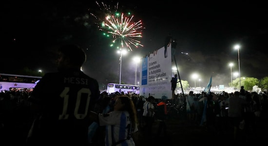 Fireworks go all over the city of Buenos Aires during the team's winning parade. The Argentine government declared Tuesday would be a bank holiday so that the entire country &quot;can express their deepest joy for the national team.&quot; (Image: Reuters)