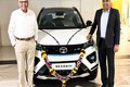 Tata Motors delivers its 50000th electric car, a Nexon EV, to Chairman Chandrasekaran