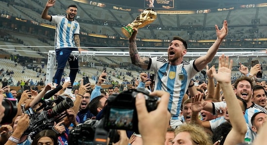 Lionel Messi with the World Cup trophy. (Image: AP) Lionel Messi with the World Cup trophy. (Image: AP)