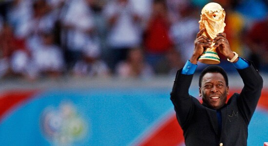 Pele was the first and the only human to win the football world cup as a player three times. Pele won the football world cup with Brazil in 1958, 1962 and 1970 Pele was the first and the only human to win the football world cup as a player three times. Pele won the football world cup with Brazil in 1958, 1962 and 1970