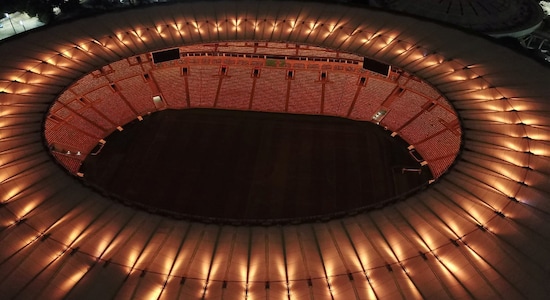 The Maracana stadium is illuminated with a golden light in honour of Brazilian football legend Pele, in Rio de Janeiro, Brazil (Image: Reuters)