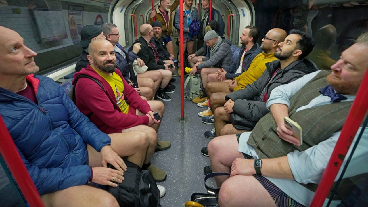London Underground passengers partially disrobe for No Trousers Day  Daily  Mail Online