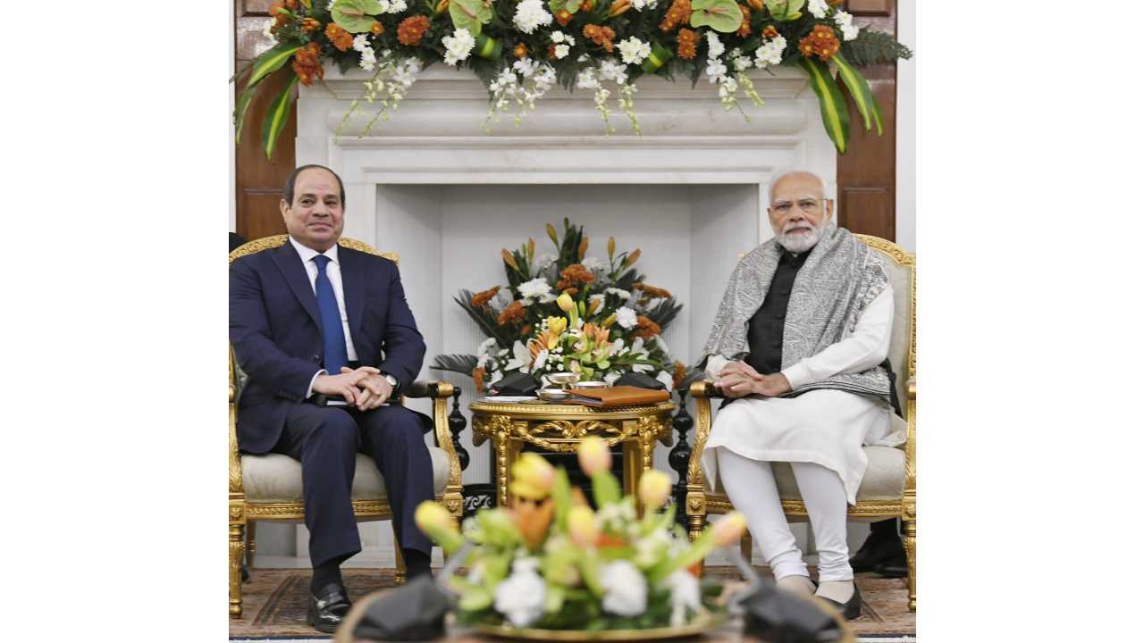 PM Modi and Egypt President Sisi hold bilateral talks. (Credit: @MEAIndia)