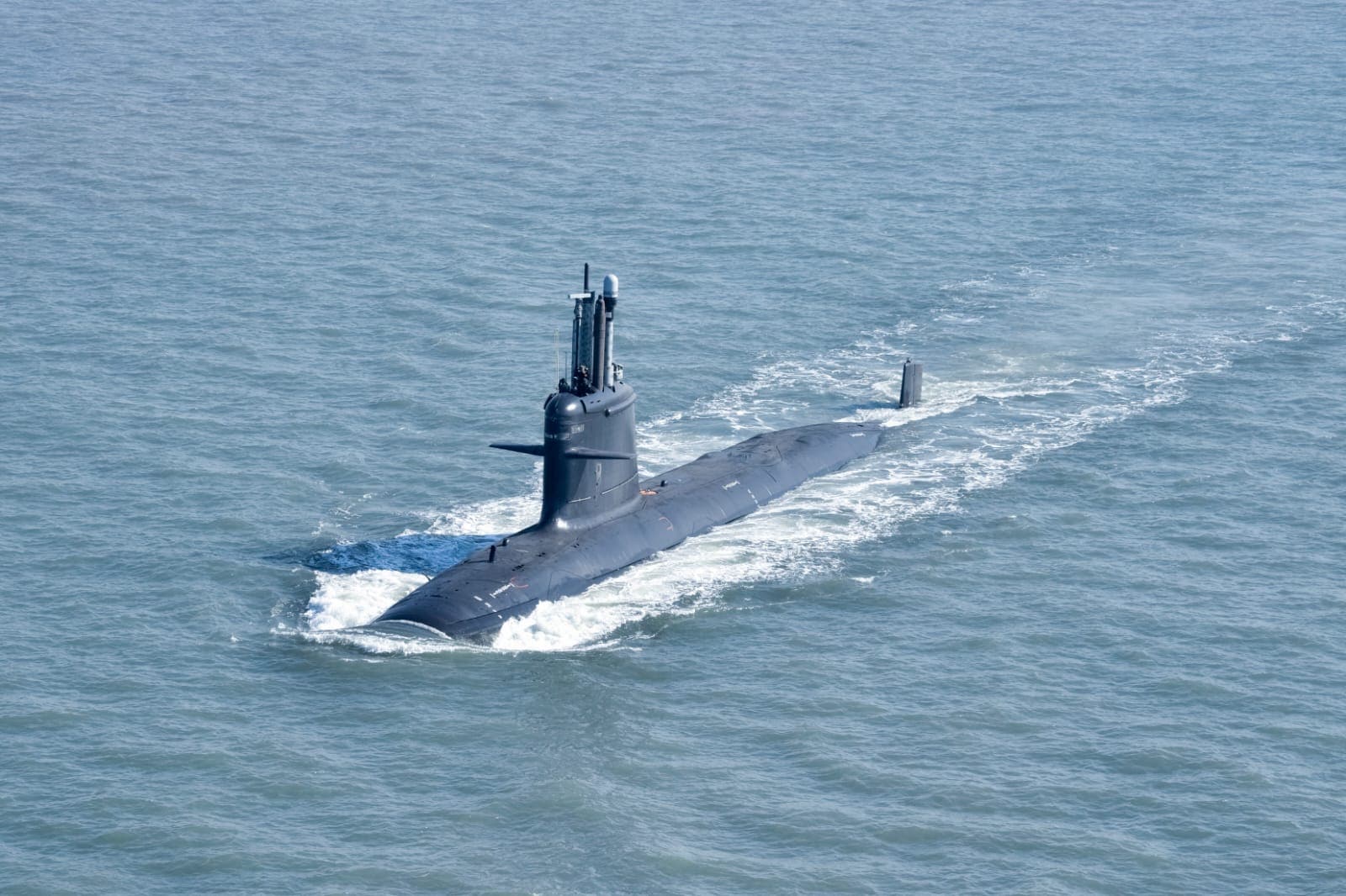 Indian Navy commission the fifth Kalvari class submarine Vagir today. (Credit: @PRODefNgp)