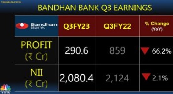 Bandhan Bank net profit falls 66% in third quarter missing Street estimates