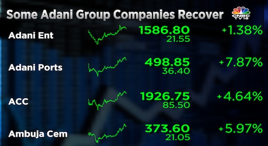 Some Adani Group stocks recover from lows after market cap drops below Rs 10 lakh crore