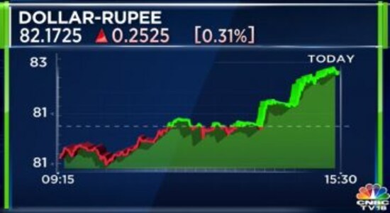Rupee breaches 82-mark versus dollar, ends at 82.17