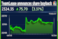 TeamLease announces Rs 100 crore share buyback via tender offer - stock ends higher
