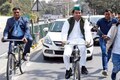 Tej Pratap Yadav cycles to office inspired by 'dream encounter' with Mulayam Singh | Watch Video