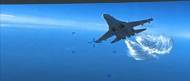 US releases video of Russian jet intercepting spy drone near Ukraine | WATCH