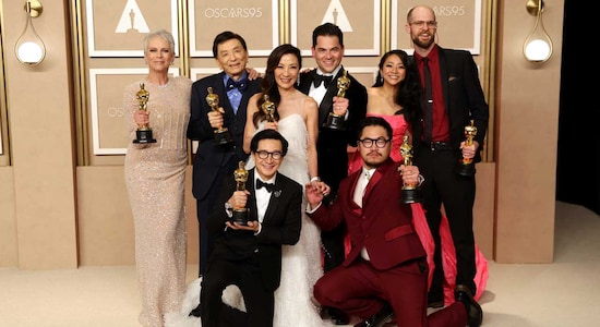 Multiverse dramedy &quot;Everything Everywhere All at Once&quot; emerged as the big winner at the 95th Academy Awards, taking home the coveted best picture trophy along with awards for its star cast -- Michelle Yeoh, Ke Huy Quan and Jamie Lee Curtis. (Image: Reuters