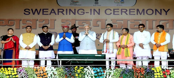 Tripura Manik Saha Takes Oath As Chief Minister Pm Modi Amit Shah Present Cnbc Tv18 5480