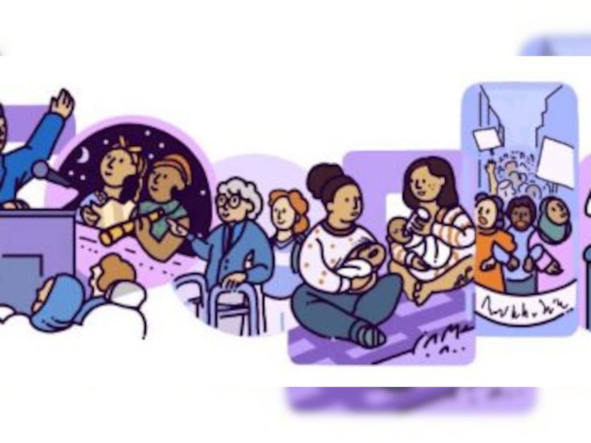 International Women's Day  Here's why Google Doodle celebrated mutual  support among women with the colour purple