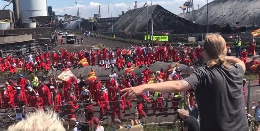 Greenpeace activists occupy steel giant Tata Steel in the Netherlands