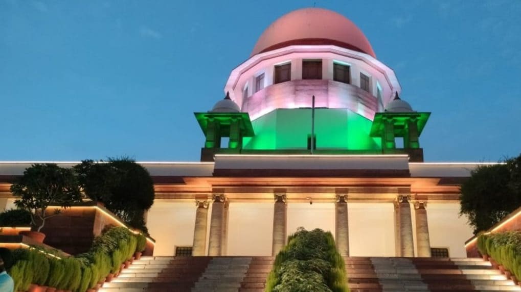 Supreme Court illuminates in tricolour in New Delhi