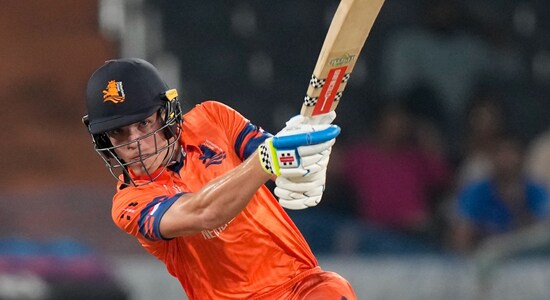 Hero From The Netherlands's First Match, Bas De Leede Could Not Contribute Much With The Bat This Time Around As He Hit A Ball From Rachin Ravindra Straight Down The Ground But Was Expertly Caught By Trent Boult. De Leede Was Dismissed On 18 As Netherlands Were 67/3. (Image: Ap) Hero From The Netherlands's First Match, Bas De Leede Could Not Contribute Much With The Bat This Time Around As He Hit A Ball From Rachin Ravindra Straight Down The Ground But Was Expertly Caught By Trent Boult. De Leede Was Dismissed On 18 As Netherlands Were 67/3. (Image: Ap)