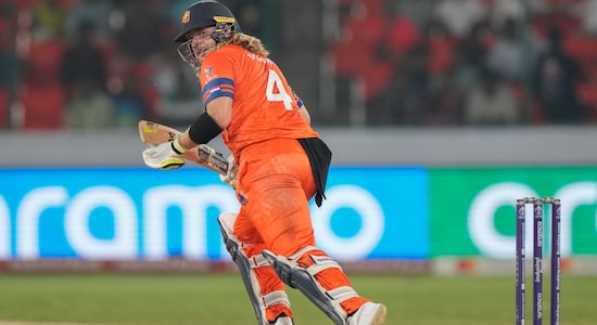 Max Odowd Was The Next Dutch Batter To Depart As Mitchell Santner Trapped Him Dead In Front Of The Wickets In The 11Th Over. Odowd Made 16 In 31 Balls As The Netherlands Were Left Struggling At 43/2. (Image: Ap) Max Odowd Was The Next Dutch Batter To Depart As Mitchell Santner Trapped Him Dead In Front Of The Wickets In The 11Th Over. Odowd Made 16 In 31 Balls As The Netherlands Were Left Struggling At 43/2. (Image: Ap)