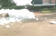 Watch | Toxic foam from overflowing canal in Madurai poses risk to road commuters Watch | Toxic foam from overflowing canal in Madurai poses risk to road commuters