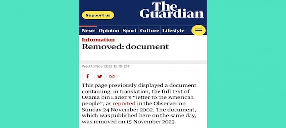 الجارديان تحذف رسالة أسامة بن لادن القديمة إلى أمريكا بعد أن بدأ الإنترنت في مناقشتها