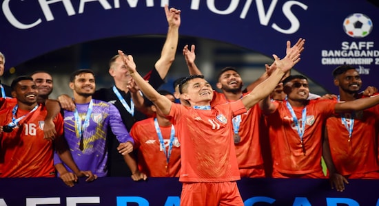 India's football team experienced a great run this year as it won three tournaments on a trot. The team first won the 2023 Tri-Nation Series and followed that by winning the 2023 Intercontinental Cup. But the biggest moment of the year arrived when the team clinched the won the 2023 SAFF championship, their third title in the year 2023 at home soil. Three tournament wins reignited the interest around Indian football and made the Indian football fans believe that the team is on a right track under captain Sunil Chhetri and coach Igor Štimac. (Image: Twitter/X)