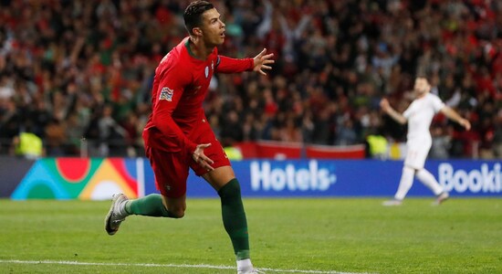 The first player in men's international player to score 10 hat-tricks | Cristiano Ronaldo has scored 10 hat-tricks for Portugal's senior men's team. With that Ronaldo has to his name the record for most hat-tricks in the men's international football. He broke Sven Rydell's record of nine in Portugal's 5–0 win against Luxembourg on October 12, 2021. (Image: Reuters)