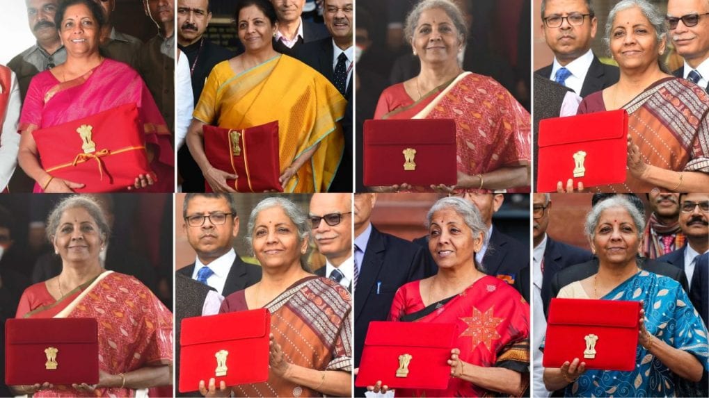 Nirmala Sitharaman picks blue for Interim Budget 2024 — Her saree choices  throughout the years - CNBC TV18